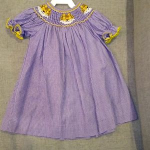LSU tigers smocked dress